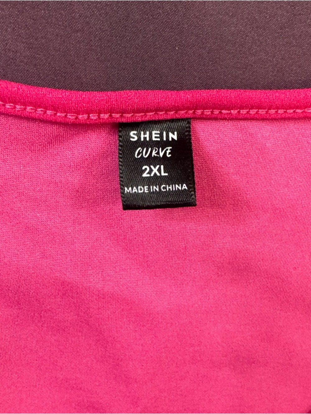 Women's V-Neck Peplum Top - Hot Pink -2XL - Picture 2 of 3